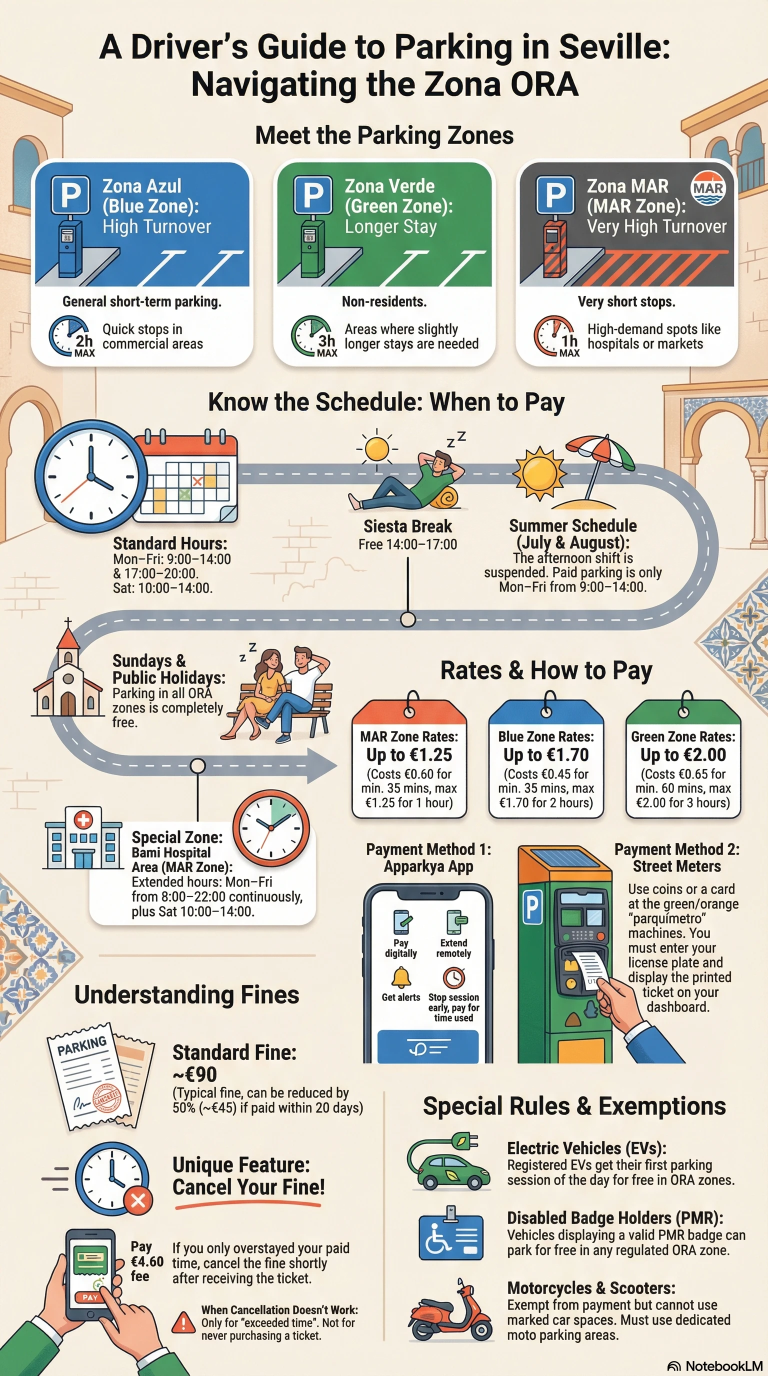 Parking in Seville: Blue Zone, Prices, Fines and Apps (2026)