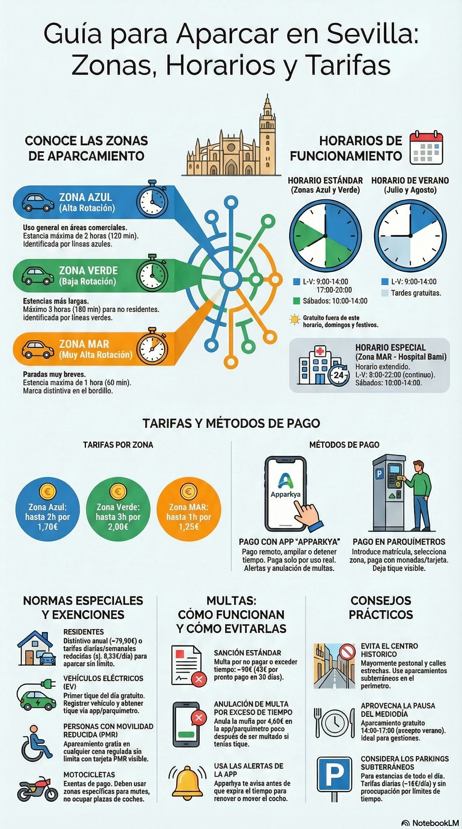 Aparcamiento en Sevilla: Zona Azul, Precios, Multas y Apps (2026)
