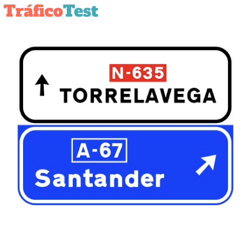 S-349a Señalización de salida inmediata, con cartel lateral, en carretera convencional o carreter