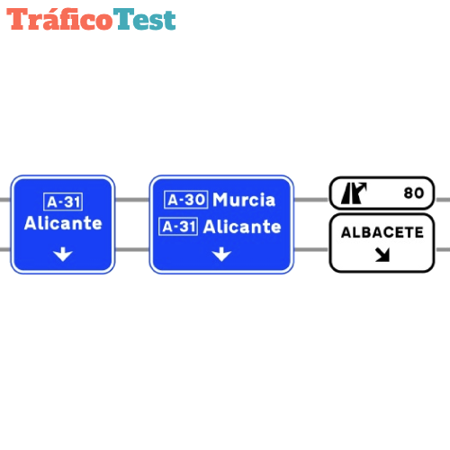 S-373 Señalización de la primera salida inmediata de dos muy próximas, con carteles sobre la cal