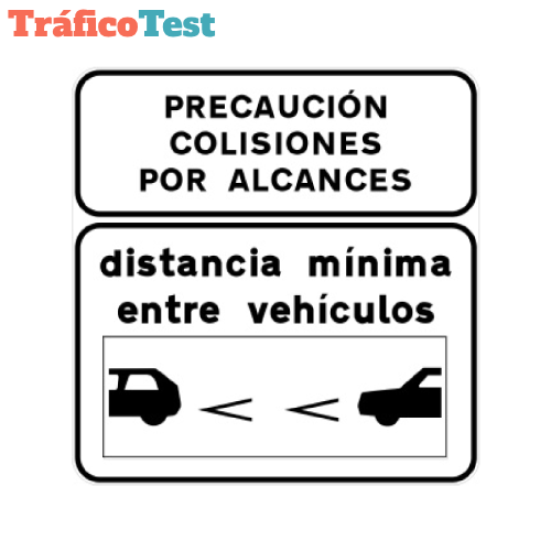 S-992a Señal informativa de la distancia mínima entre vehículos en carretera convencional o carre