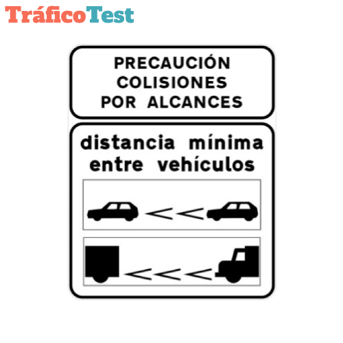 S-992b Señal informativa de la distancia mínima entre vehículos dentro de un túnel en carretera c