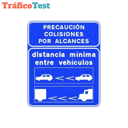 S-992d Señal informativa de la distancia mínima entre vehículos dentro de un túnel en autopista o