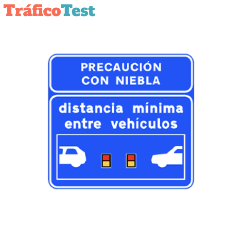 S-992e Señal informativa de la distancia mínima entre vehículos indicada mediante balizas luminos