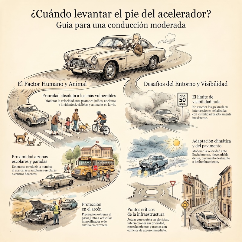 Moderación de la velocidad. Casos.