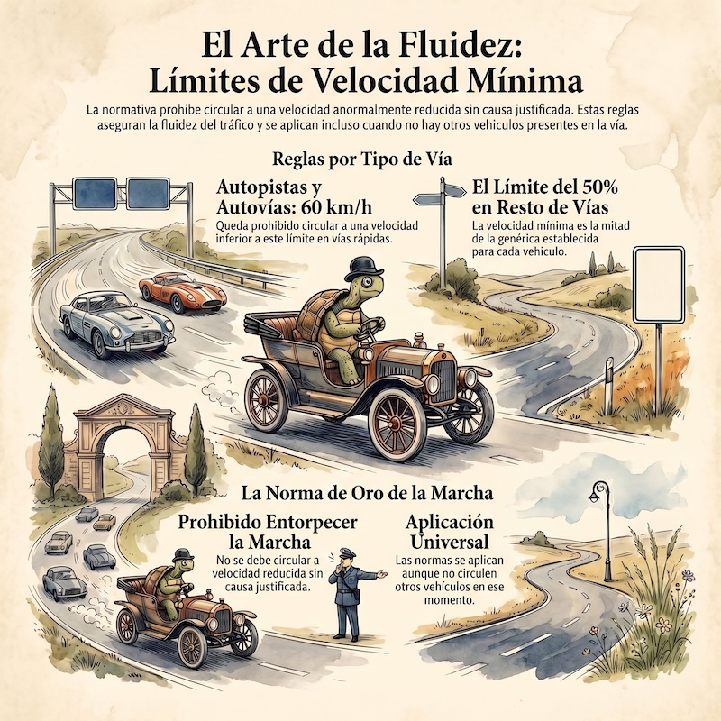 Velocidades mínimas en poblado y fuera de poblado