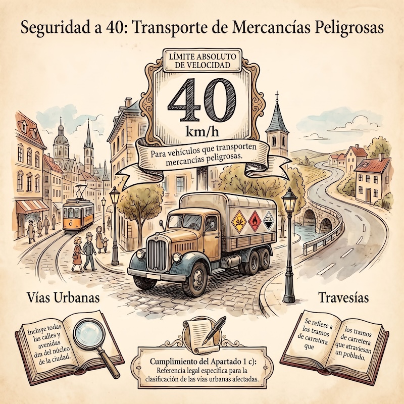 Límites de velocidad en vías urbanas y travesías