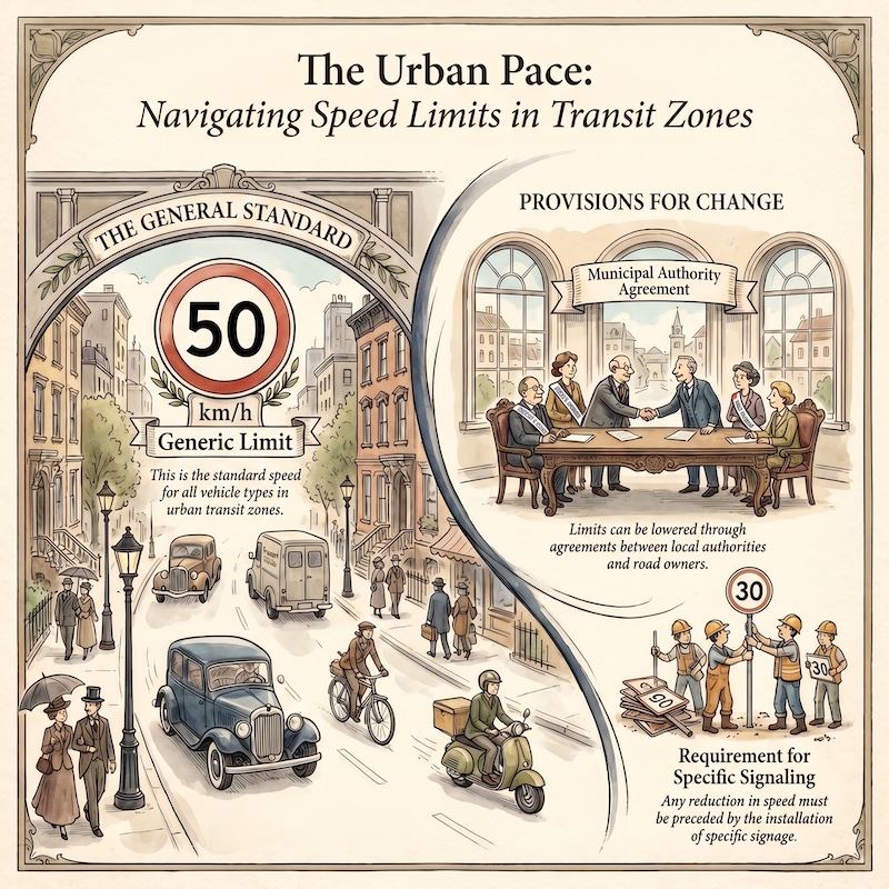 Speed ​​limits on urban roads and crossings