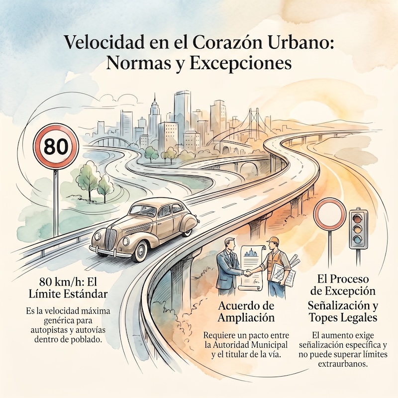 Límites de velocidad en vías urbanas y travesías