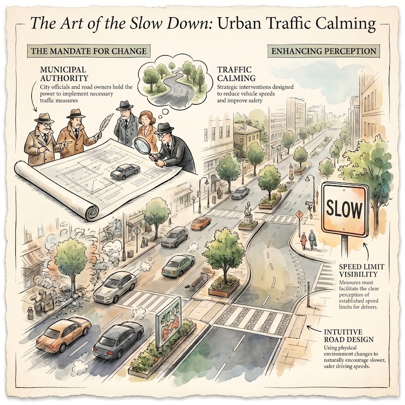 Speed ​​limits on urban roads and crossings