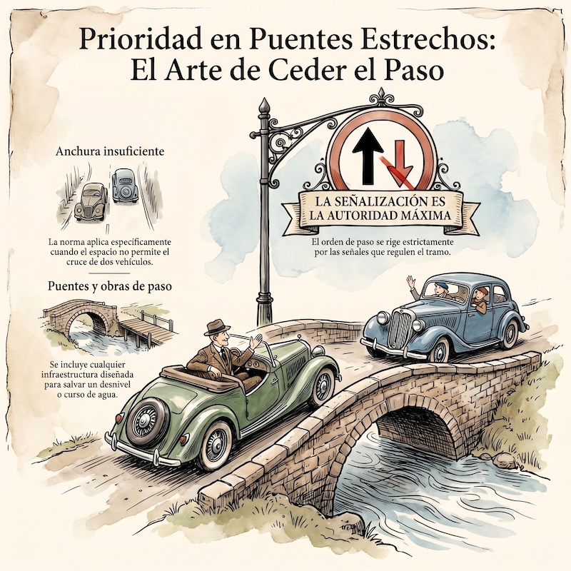 Paso de puentes u obras de paso señalizado