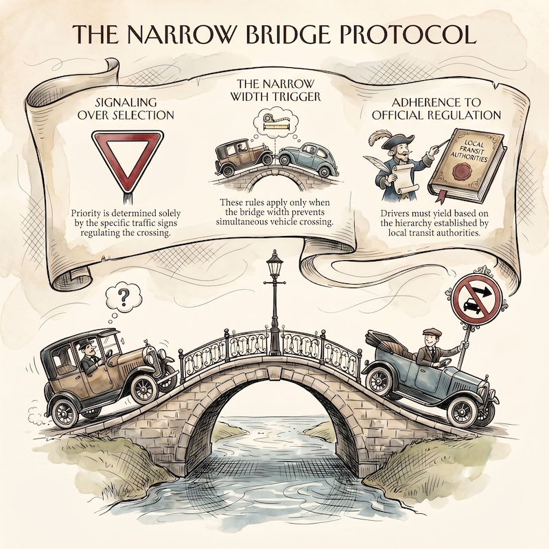 Crossing bridges or marked crossing works