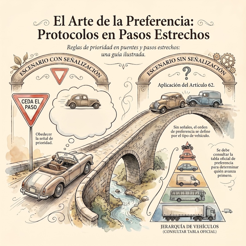 Paso de puentes u obras de paso señalizado