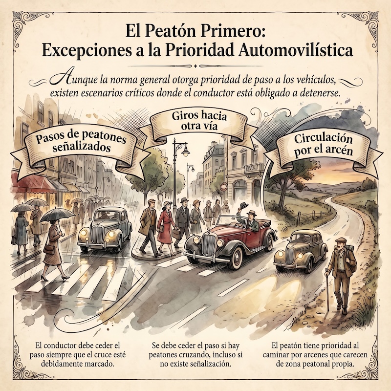 Prioridad de paso de los conductores sobre los peatones