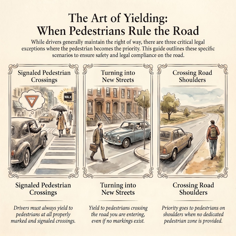 Cases in which pedestrians have priority over drivers
