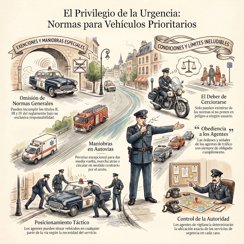 Facultades de los conductores de los vehículos prioritarios