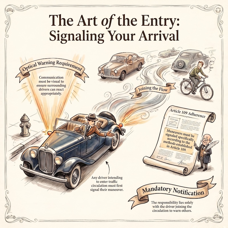 Obligations of drivers entering traffic