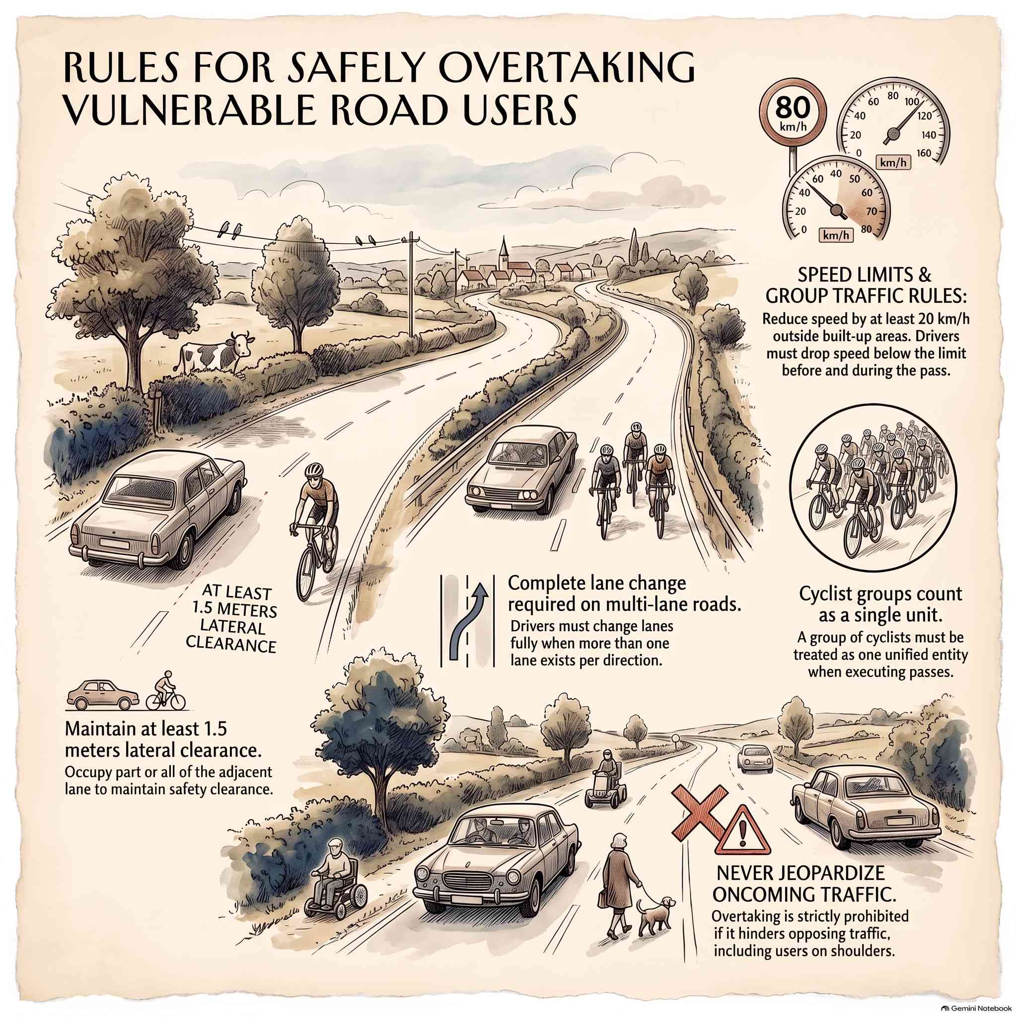 Obligations of the overtaker during the execution of the maneuver