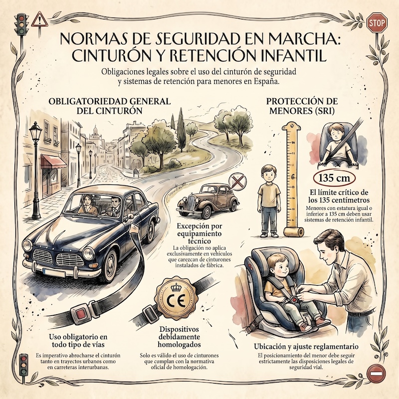 Cinturones de seguridad y sistemas de retención infantil homologados
