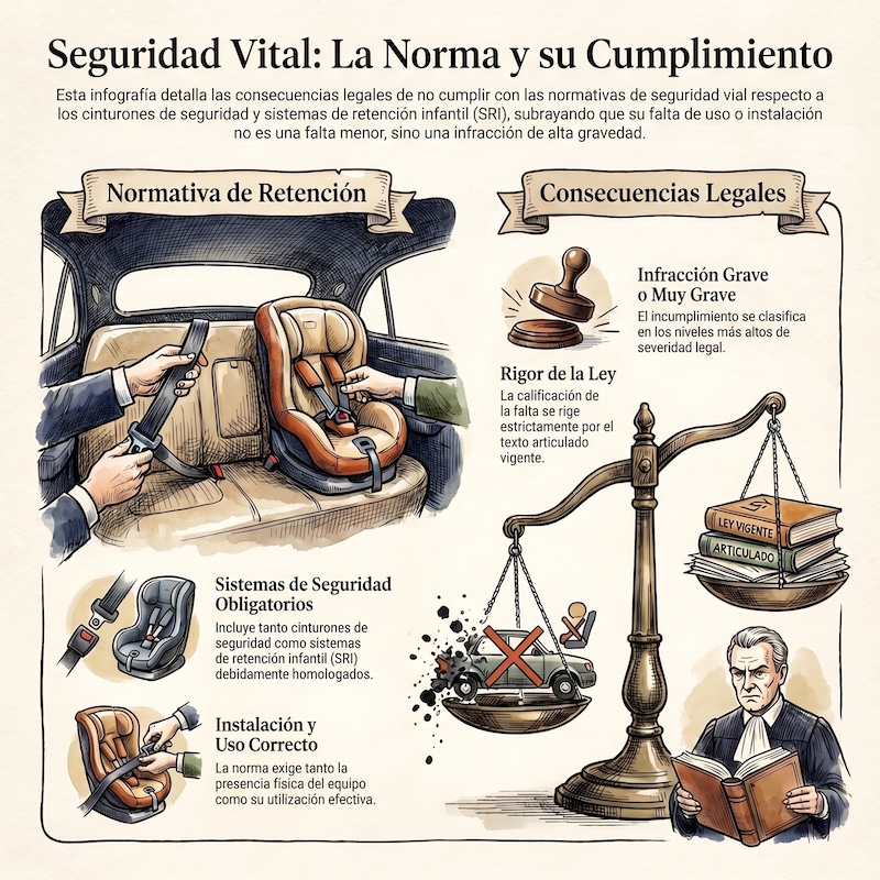 Cinturones de seguridad y sistemas de retención infantil homologados