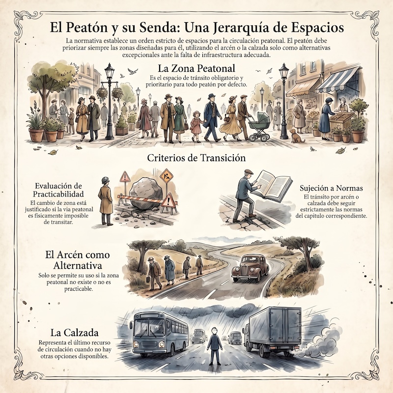 Circulación por zonas peatonales