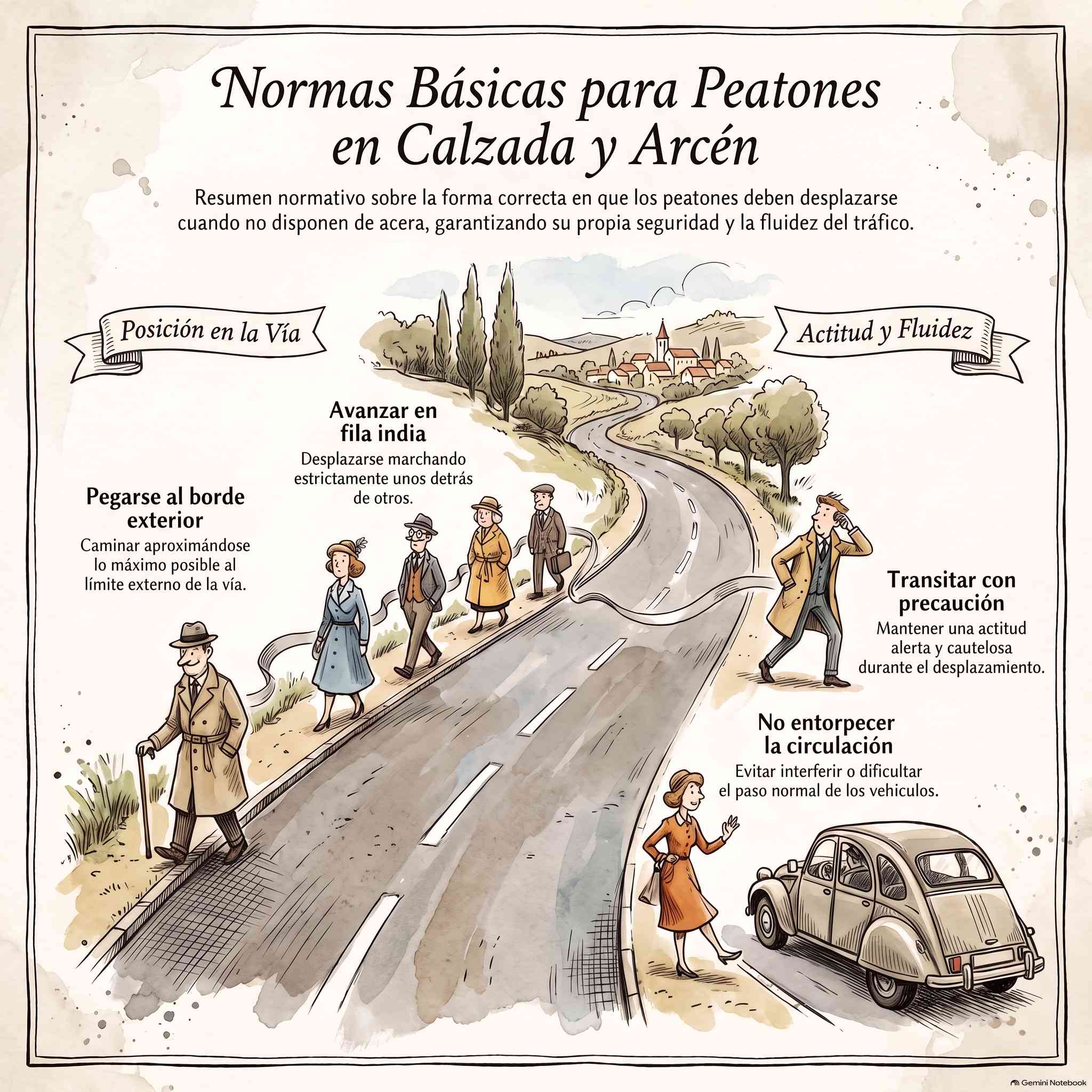 Circulación por la calzada o el arcén