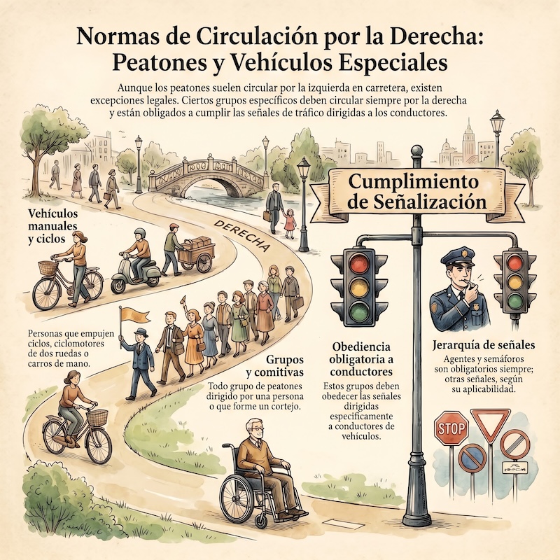 Circulación por la calzada o el arcén
