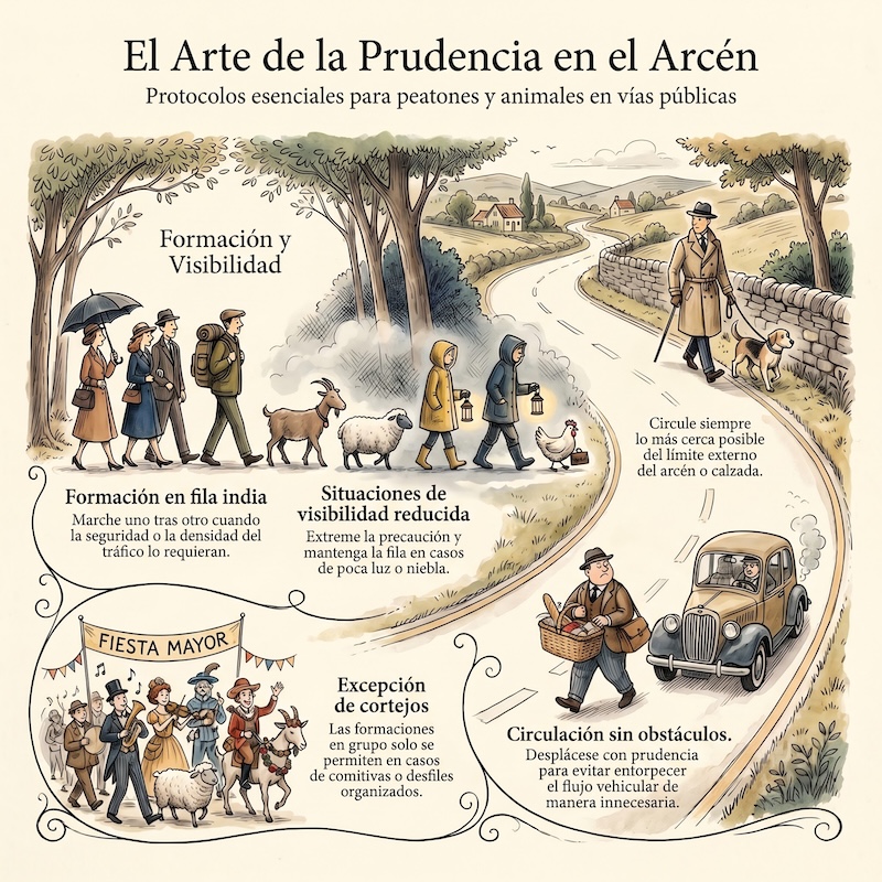 Circulación por la calzada o el arcén