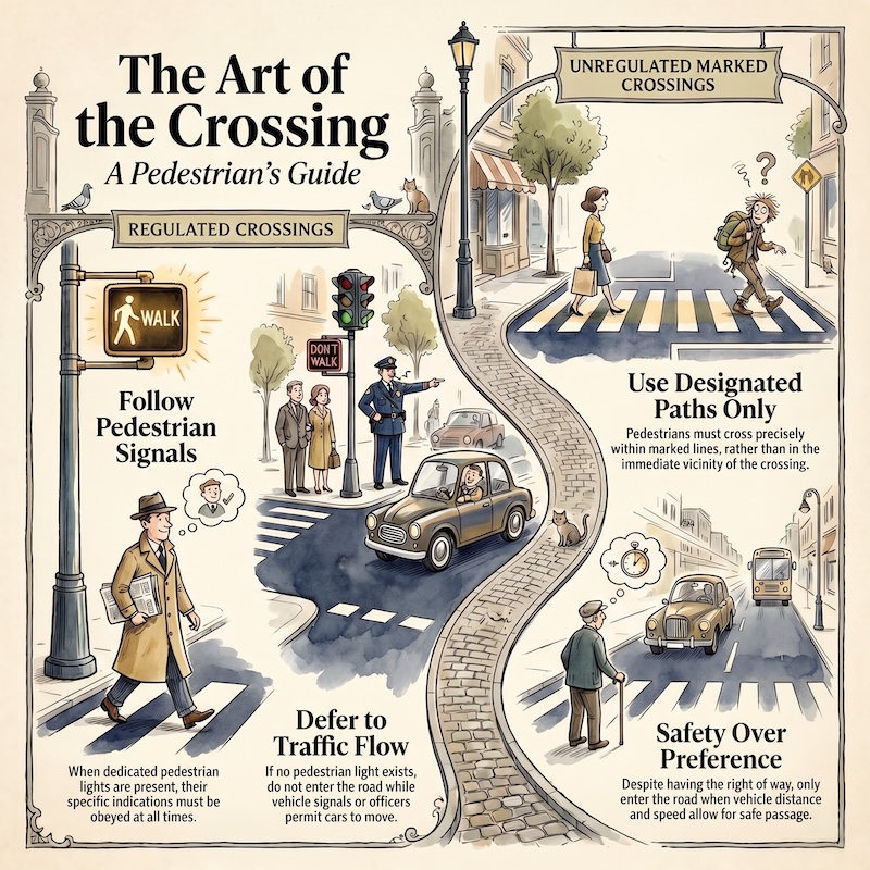 Pedestrian crossings and road crossings