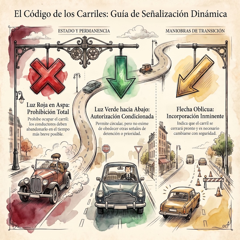 Semáforos cuadrados para vehículos, o de carril