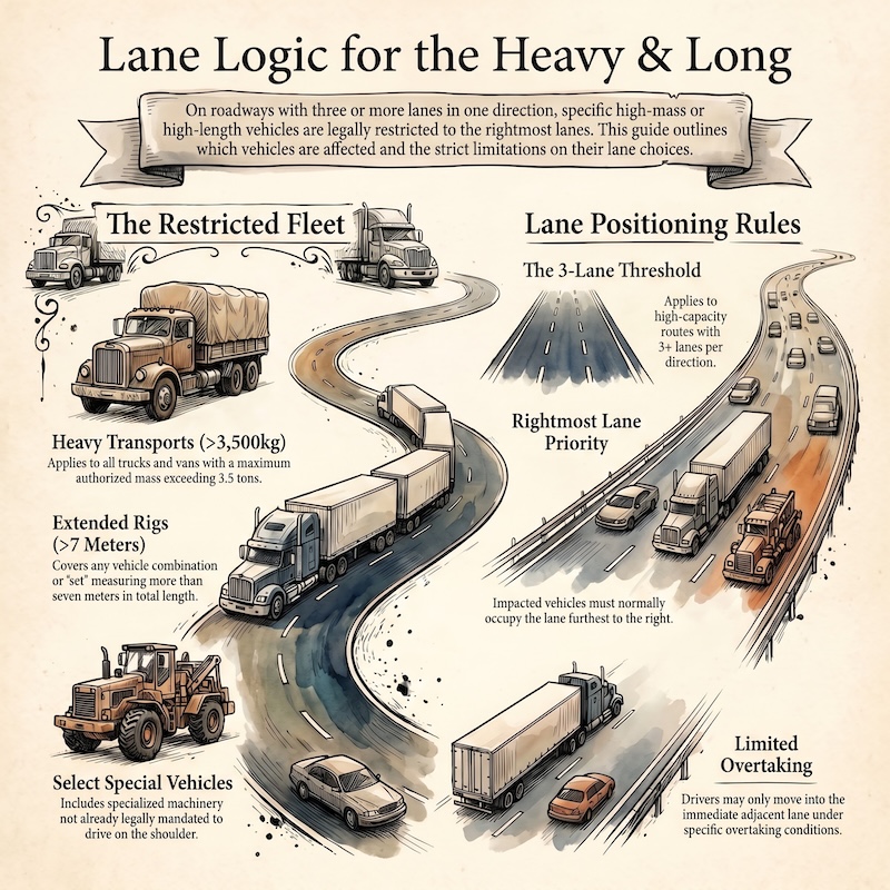 Use of lanes, outside built-up areas, on roads with more than one lane for the same direction of travel