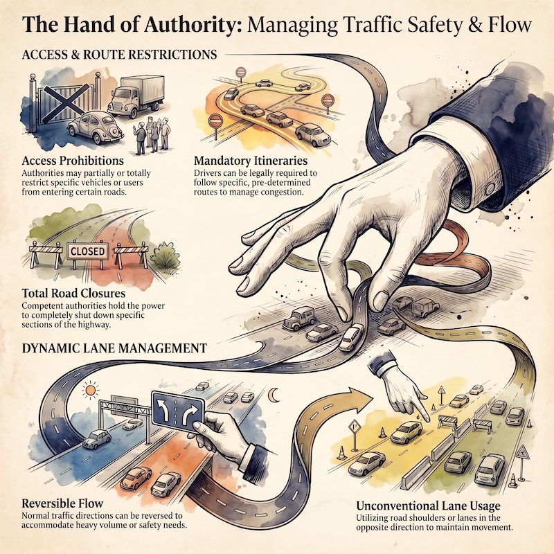 Special traffic regulation for reasons of safety or fluidity of traffic